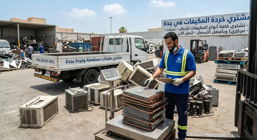مشتري خردة المكيفات في جدة - معاينة ووزن أجزاء المكيفات في السكراب